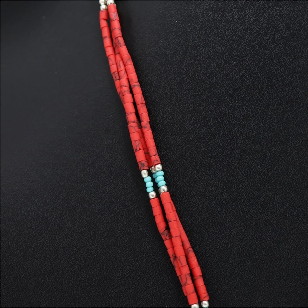 Tibetan silver Lapis, turquoise and coral Nepali necklace - Picture 8 of 9